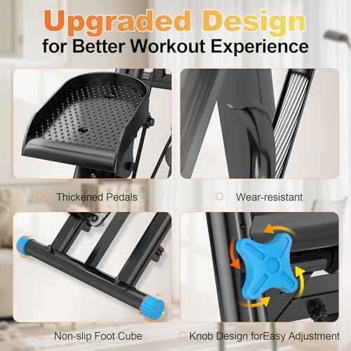 Foldable Stair Stepper Machine for Home Gym, 350LB Capacity Cardio Climber with LCD Monitor S984