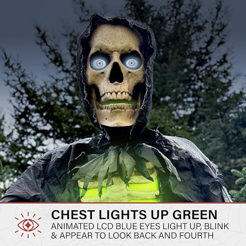 Haunted Hill Farm Motion-Activated 7.5-Ft. Smoldering Ghoul Animatronic Halloween Decoration N1475