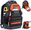 Tool Backpack, Tool Bag Backpack Heavy Duty Electrician Construction Backpack Tool Bag, HVAC Tool Backpack for Men with Waterproof Base