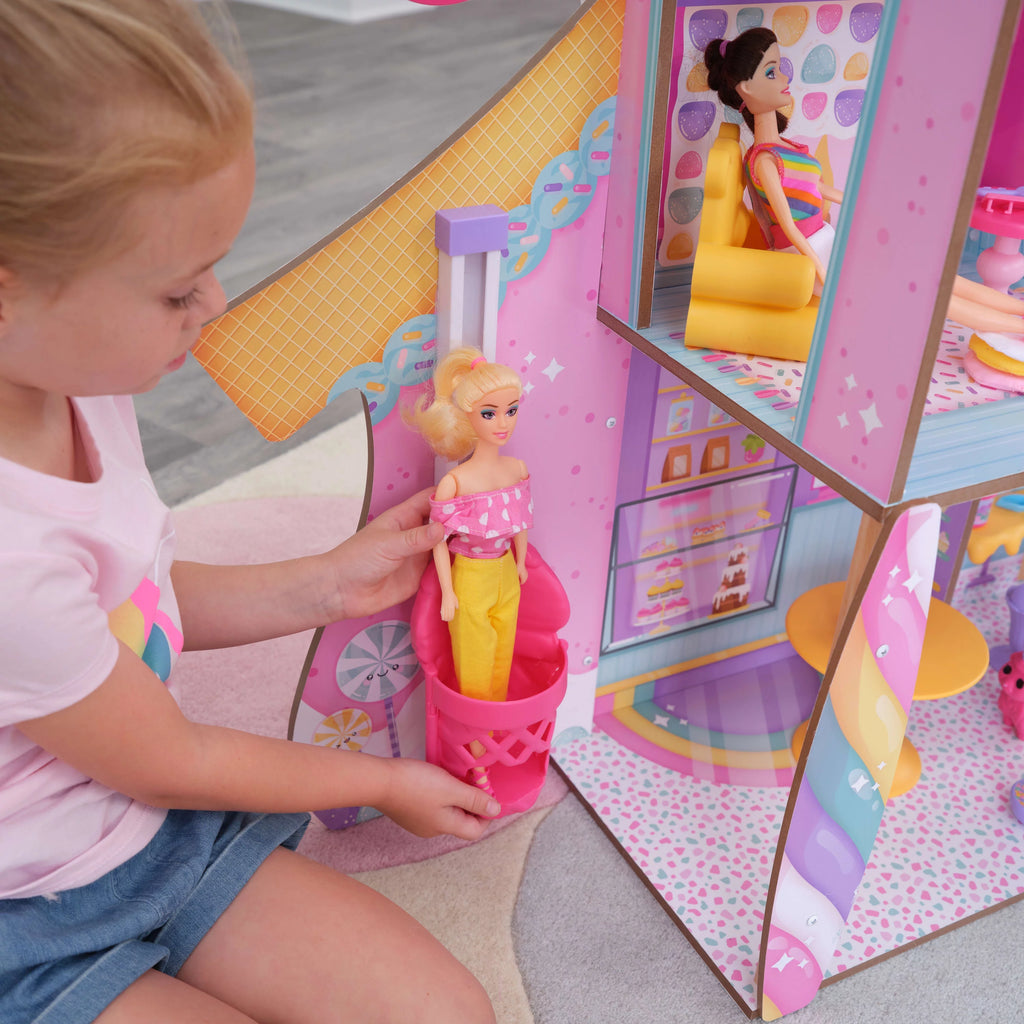 KidKraft Candy Castle Wooden Dollhouse with 28 Accessories U48940
