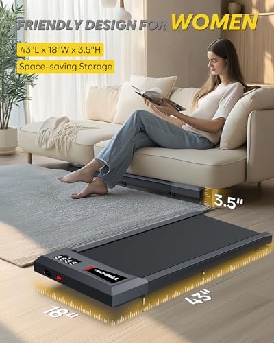 Walking Pad Treadmill with Incline, 300lb Capacity, Under Desk for Home Office J515