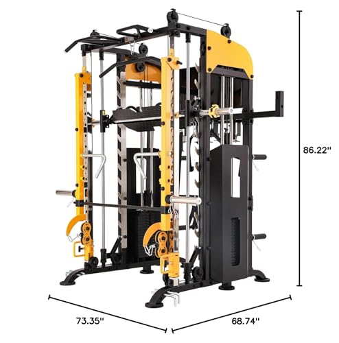 Altas Strength Smith Machine with Lever Arms Pulley Squat Rack Home Gym X54847