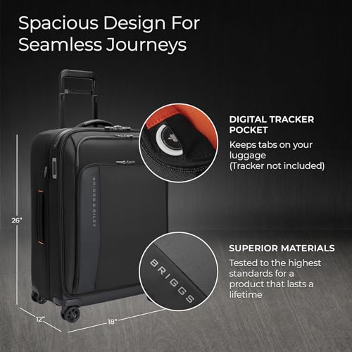 Briggs & Riley 22" Carry On Expandable Spinner - Softside Luggage, Black G487462