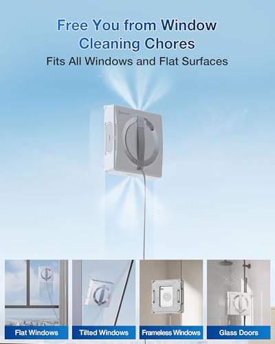 ECOVACS Winbot W1 Pro Window Cleaning Robot, 2800Pa Suction, App Control, Grey R250