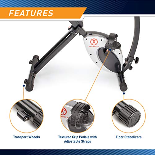 Marcy Foldable Upright Exercise Bike with Adjustable Resistance H1253