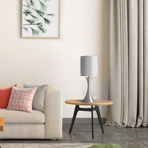 Dimmable Bedside Lamp with Touch Control, Beige Shade, LED Bulb Included S148