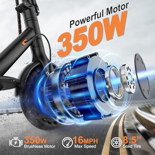 VOLPAM Electric Scooter, 350W/500W, 8.5"/10" Tires, Folding E-Scooter with Dual Braking Q653200