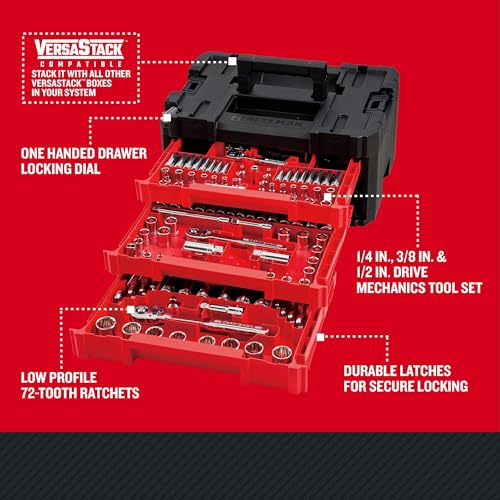 Craftsman 262-Piece Mechanic Tool Set with 3-Drawer VERSASTACK Tool Box, SAE/Metric W740