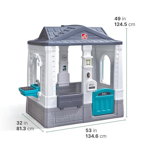 Step2 Neat & Tidy Cottage Kids Playhouse Indoor/Outdoor Playset, Grey Z2270