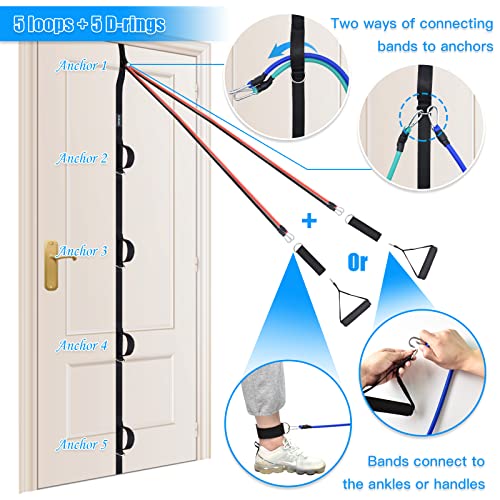 Brebebe Door Anchor Strap for Resistance Bands, Multi Point Gym Attachment, Home Fitness Equipment U4872