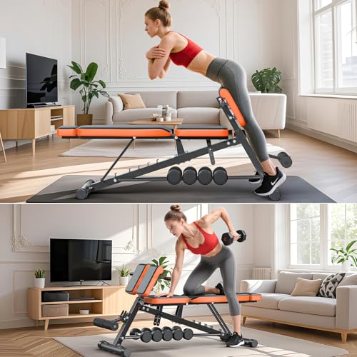 XDDIAS Roman Chair, Adjustable Weight Bench for Home Gym, 1000LBS All-in-One U56652