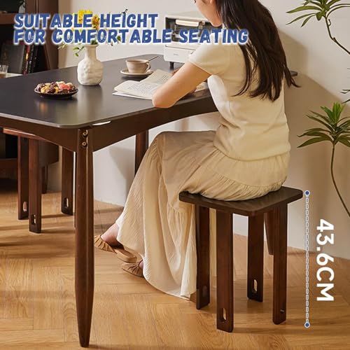 Stackable Stools Set of 4 Round Wooden Nesting Tables for Living Room C8777
