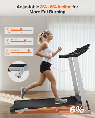 Folding Treadmill with Incline, 3.0 HP Quiet for Home, 350 lbs Capacity Y76666