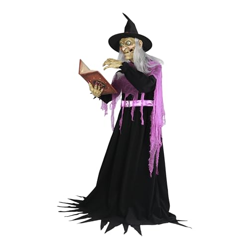 COLLECTIVE HOME 6-Ft. Witch Halloween Animatronic with Motion-Activated Sound N392300