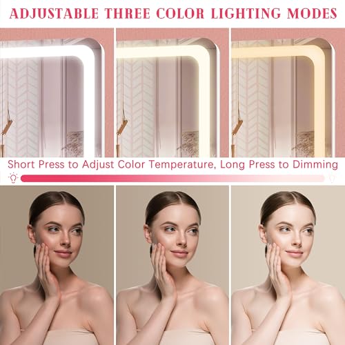 Vanity Mirror with Lights, 12.6"×15" LED Makeup Mirror, Touch Control Dimmable D52089