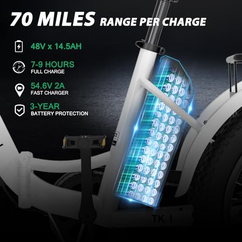 MOONCOOL Electric Tricycle for Adults 350W 36V Removable Battery 7 Speeds P222040