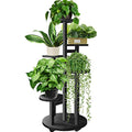 GEEBOBO 5-Tier Tall Plant Stand for Indoor, Wood Corner Display Rack, Walnut K379