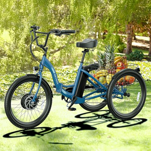ANCHEER Electric Tricycle for Adults, 350W Folding 3-Wheel Ebike, 48V 499Wh S15636