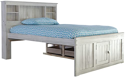 Discovery World Furniture White Full Bookcase Bed with 6 Drawers Z895159