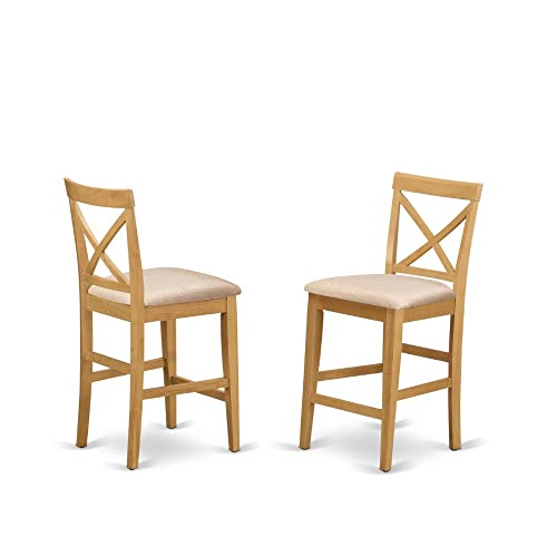 East West Furniture Capri 7 Piece Kitchen Counter Height Set with Table and 6 Chairs R680342