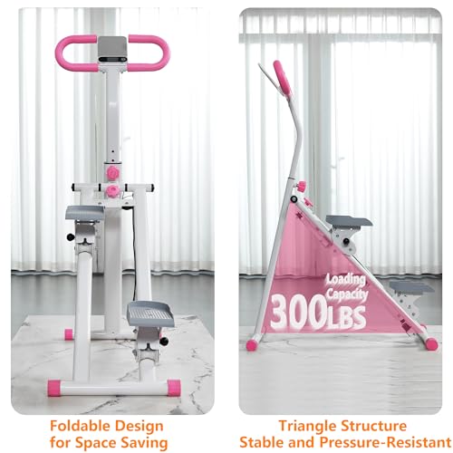 Vertical Climber Exercise Machine for Home Gym, Adjustable Handlebar, Blue Q499
