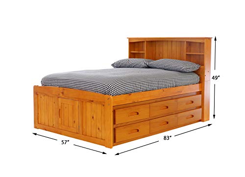 Discovery World Furniture White Full Bookcase Bed with 6 Drawers Z895159