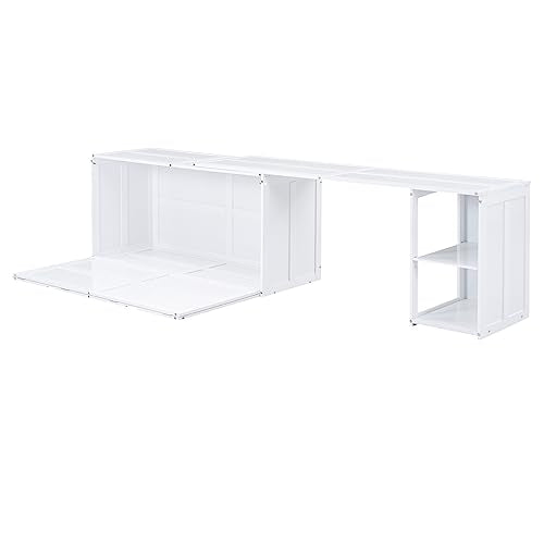 Queen Murphy Bed with Storage Drawer and Desk, Gray N8582