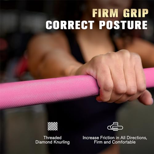 RITFIT Olympic Barbell 4ft/6ft 2 Inch Weight Bar for Strength Training, 500lbs Capacity F369