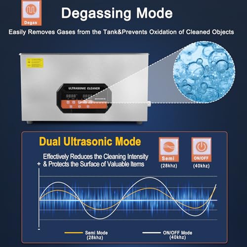 Ultrasonic Cleaner 2L with Heater & Timer, 40kHz SUS 304 Stainless Steel K9648