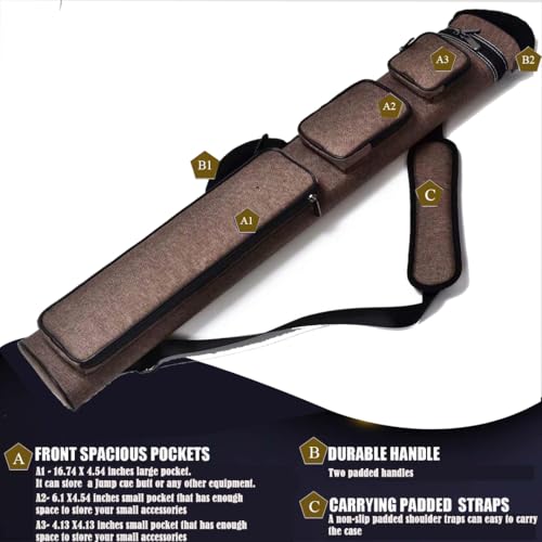Champion Nylon/Leatherette Billiard Pool Cue Stick Hard Carrying Case Y844595