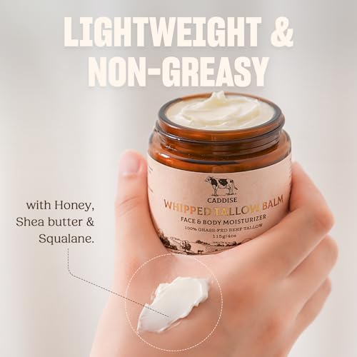 Whipped Beef Tallow Cream with Honey & Shea Butter for Face and Body, 4 Oz P93685