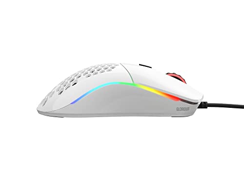 Glorious Model D Wired Gaming Mouse - 68g Honeycomb RGB Ergonomic, Matte White M160012