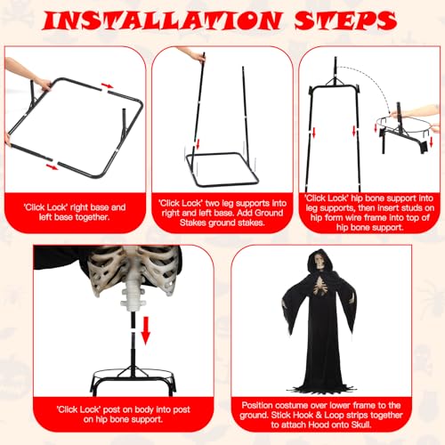 Quntis Halloween Animatronics Grim Reaper Outdoor Decoration 7FT A36398