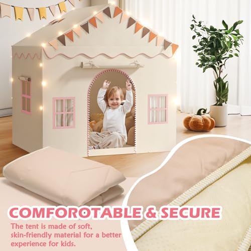 Treestone Play Tent for Kids with Padded Mat and Light, Indoor & Outdoor Playhouse F222