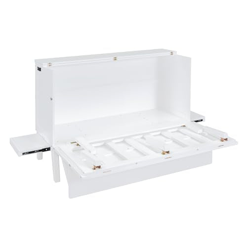 Queen Size Solid Pine Murphy Bed Chest with Charging Station and Storage Drawer K498
