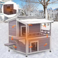 Aivituvin Cat House Indoor 2 Story Feral Cat Shelter for Winter Outdoor Large B645914