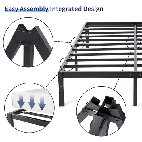 NOAH MEGATRON 14 Inch Twin Bed Frame Heavy Duty Metal Platform with Under Storage Z819