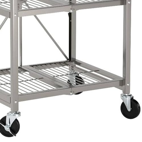 Origami Folding Kitchen Cart on Wheels, 3-Tier Rolling Cart Z2164