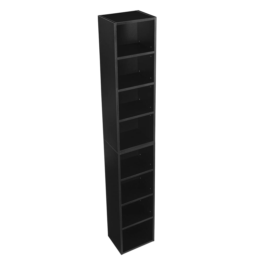 CoSoTower 8-Tier Media Tower Rack, CD DVD Slim Storage Cabinet with Adjustable Shelves W42081