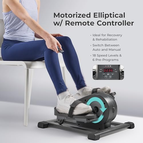 Sunny Health & Fitness Smart Mini Elliptical Trainer, Under-Desk Pedal Exerciser D70811