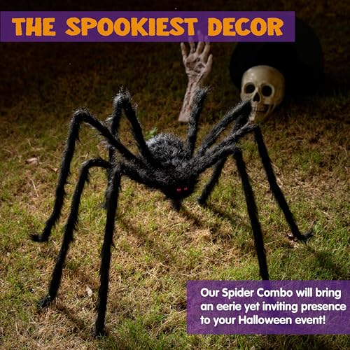 JOYIN 9 Ft Halloween Spider Outdoor Decorations Giant Scary Props Q72122