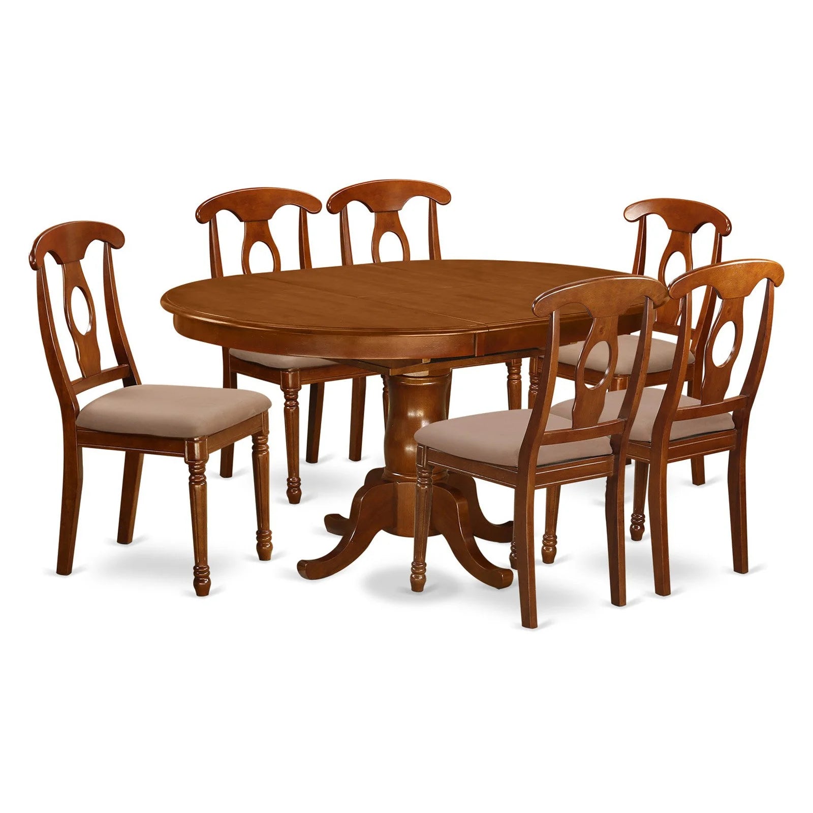 East West Furniture 7 Piece Oval Dining Table Set with Leaf and 6 Chairs X244