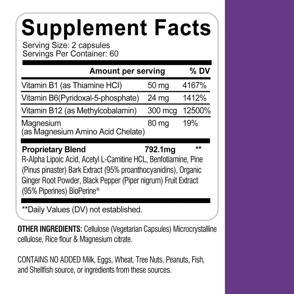 Grevip Sciaticare Nerve Soothing Formula with R-ALA and Acetyl L-Carnitine, 120 Count D40413