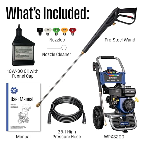 Westinghouse WPX3400 Gas Pressure Washer, 3400 PSI, Onboard Soap Tank B16039