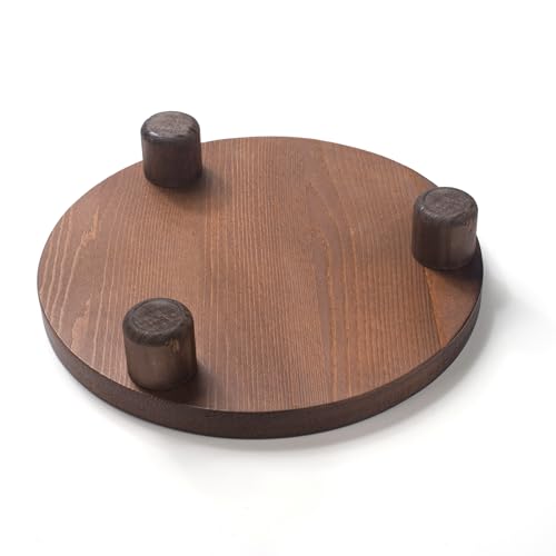 Wood Riser 2 Pack Round Wooden Pedestal Stand for Display G714