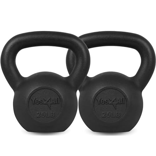 Yes4All 5-80 lbs Cast Iron Kettlebell for Strength Training M7531