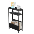 7.1" Narrow 3-Tier Side Table with Magazine Holder, Faux White Marble R580691