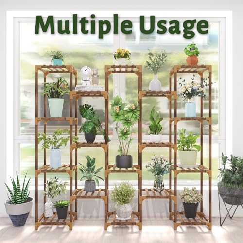 Uneedem Plant Stand Indoor Outdoor, 10-Tier Tall Plant Shelf for Multiple Plants A6522