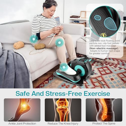 Under Desk Elliptical Machine, Portable Seated Pedal Exerciser for Seniors Adults L15853