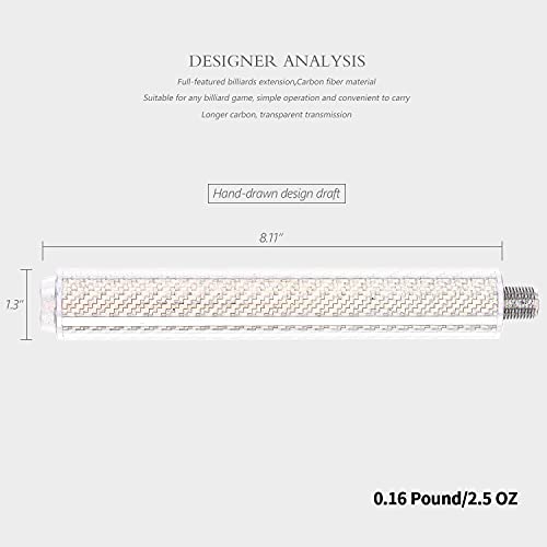 KONLLEN Carbon Fiber Pool Cue Extension D815